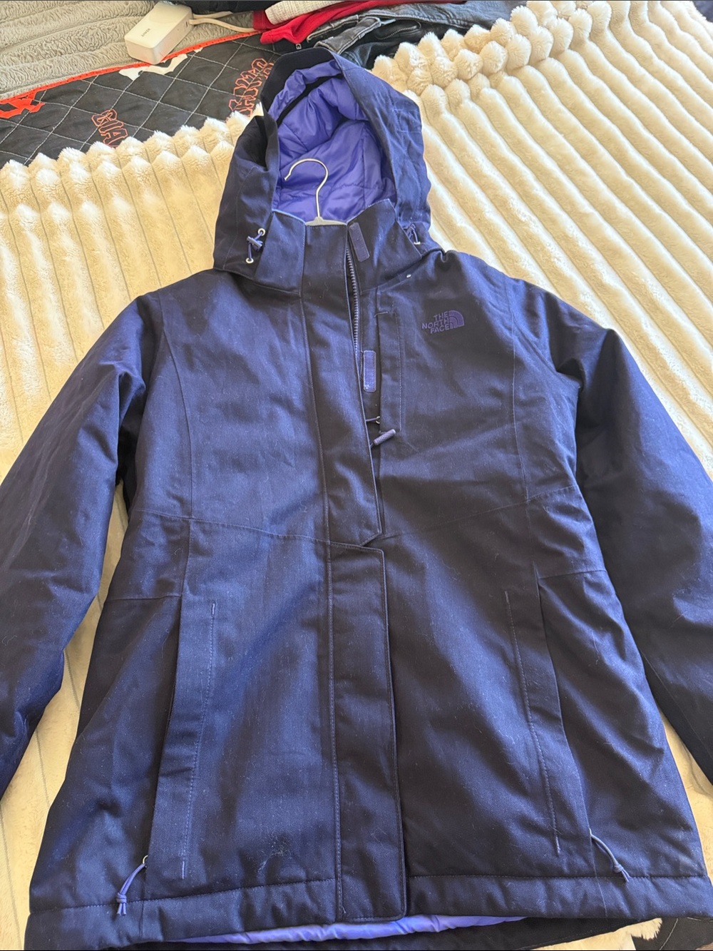 The North Face Women's Dark Navy/Dark Purple Hooded Ski Jacket